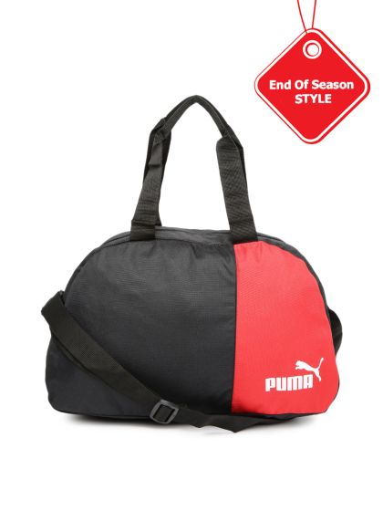 puma unisex black duffle bag