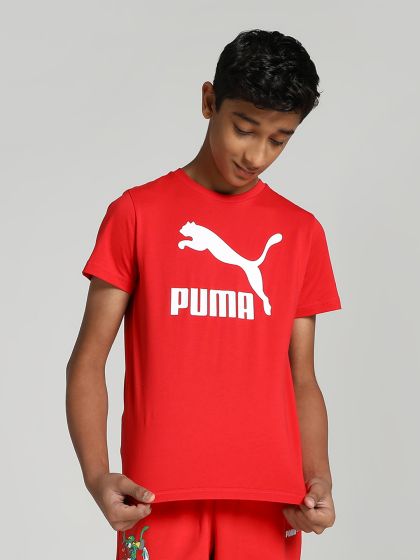 Puma Kids Blue Red Printed T-shirt