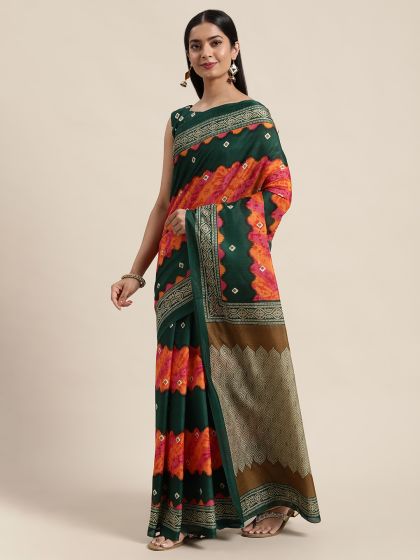 Myntra store bandhani saree