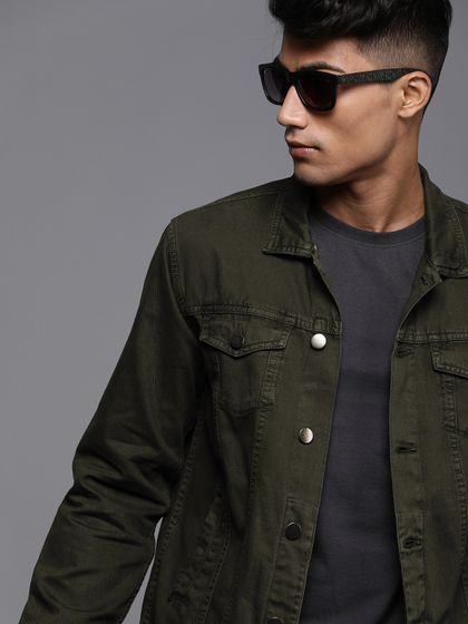Buy Ecko Unltd Men Olive Green Solid 