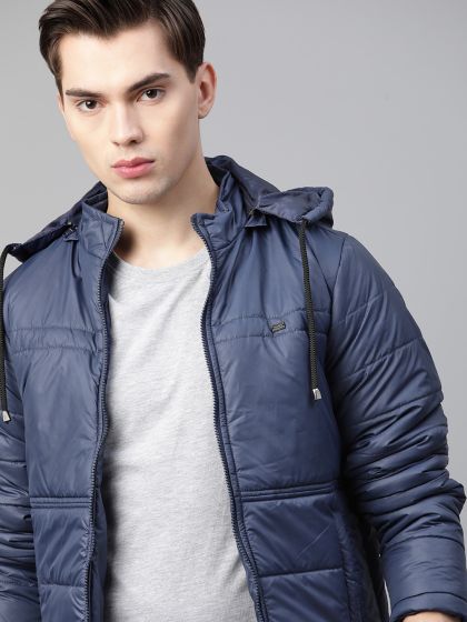 Buy DEEZENO Men Navy Blue Solid Quilted Jacket Jackets for Men