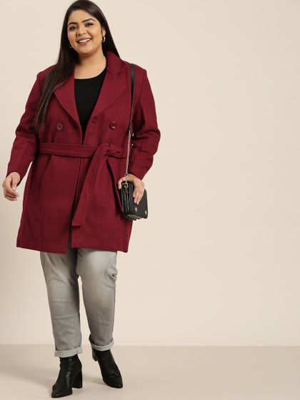 navy and red coat