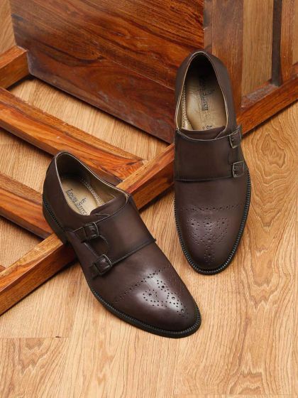Bata double monk strap shoes hotsell