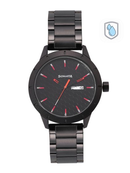 Buy Sonata Men Black Analogue Watch NK7953NM01 Watches for Men