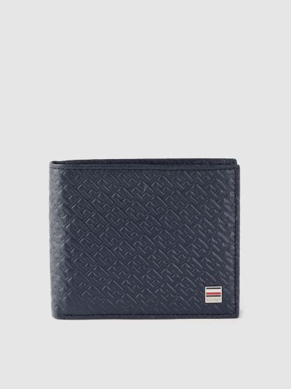 Buy Tommy Hilfiger Men Navy Blue Grey Geometric Printed Leather