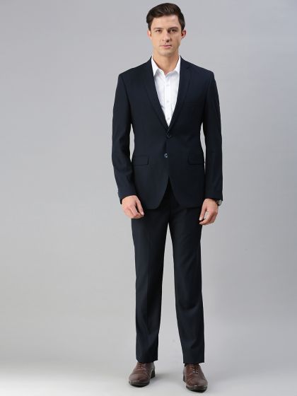 Louis Philippe Black Ultra Fit Single-Breasted Formal Blazer