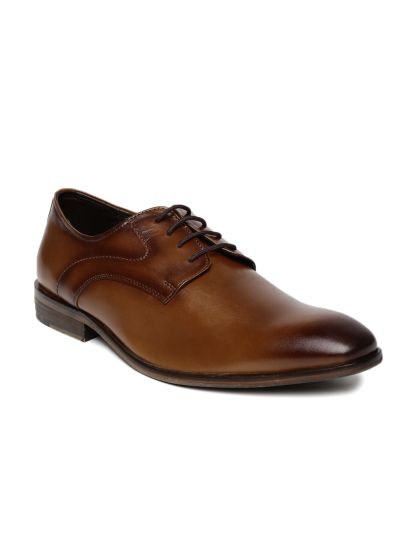 Buy San Frissco Men Tan Brown Solid Synthetic Leather Formal