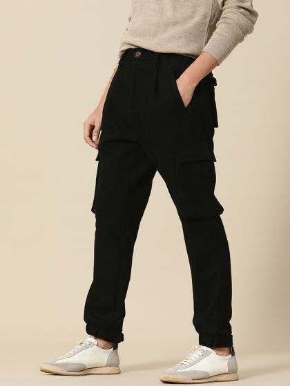 Buy Killer Navy Blue Self Design Regular Trouser Trousers for