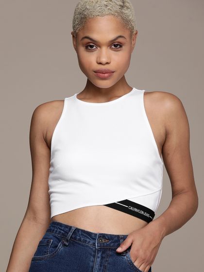 Printed Round Neck Crop Pure Cotton 
