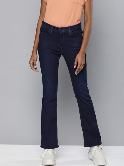 Buy Levis Women Black 715 Bootcut Mid Rise Clean Look Stretchable Jeans -  Jeans for Women 9905589 | Myntra