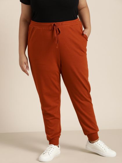 CHKOKKO Solid Women Orange Track Pants - Buy CHKOKKO Solid Women