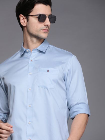 Buy Louis Philippe Men Grey Slim Fit 