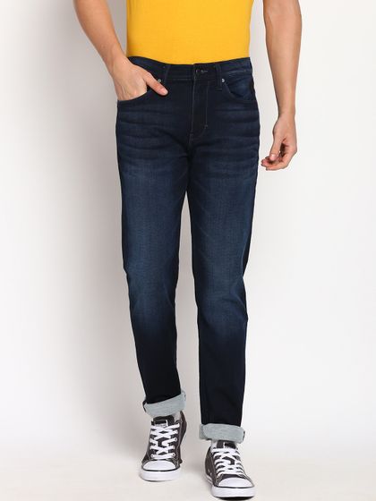 Buy Lee Men Blue Powell Slim Fit Mid Rise Clean Look Stretchable Jeans -  Jeans for Men 6957721 | Myntra