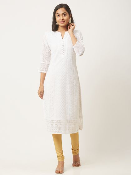 Buy Readiprint Fashions Women Cotton Fabric White Chikankari