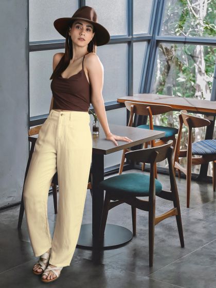 Buy Tokyo Talkies Green HighRise Parallel Trouser for Women Online at  Rs443  Ketch
