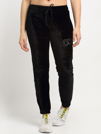 Solid Velvet Regular Fit Womens Joggers