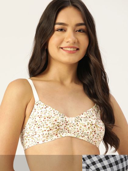 Buy DressBerry Pack Of 2 Non Wired Padded Printed Everyday Bras DB