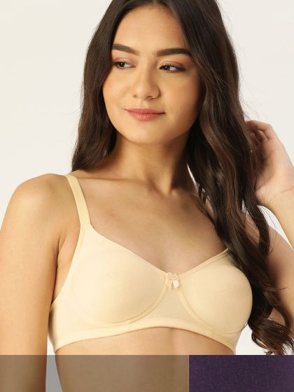 Buy Zivame Beige Solid Non Wired Non Padded T Shirt Bra