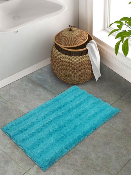 Buy Spaces Teal Blue Colourblocked Bath Rug Bath Rugs For Unisex 9552085 Myntra