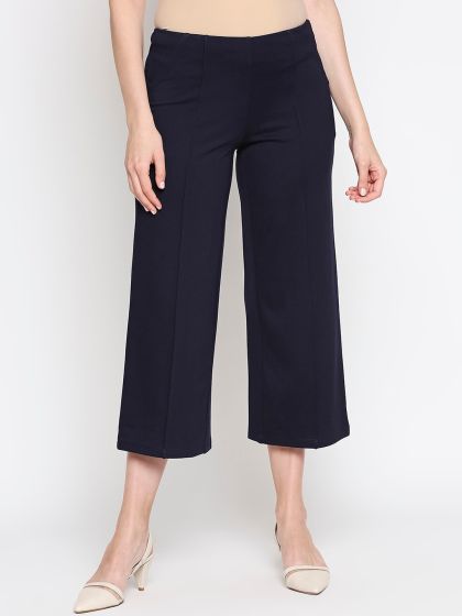 Globus Casual Navy Blue Color Loose Fit Regular Parallel Trousers  Globus  Fashion