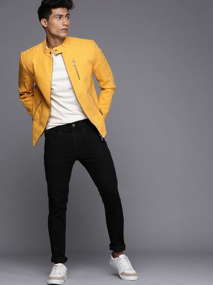 mustard leather jacket