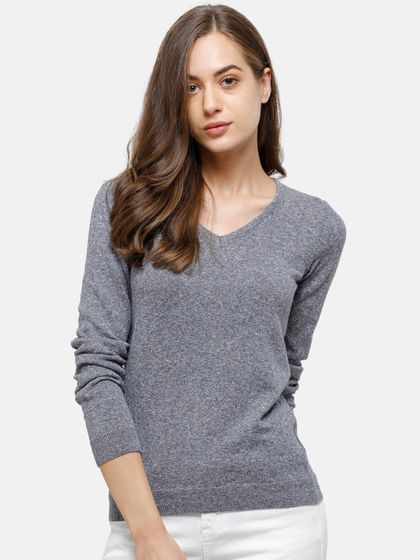 Buy Duke Women Beige Open Knit Front 