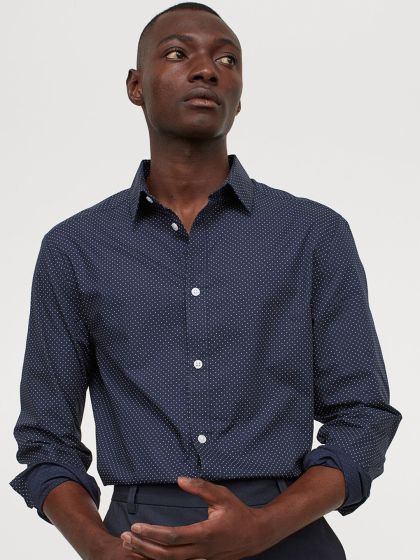 Slim fit top easy iron shirts
