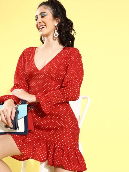 Red and white polka dot dress clearance forever 21
