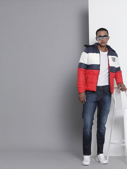 red white navy jacket