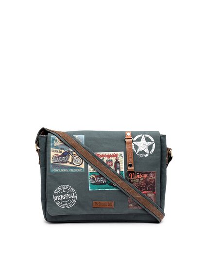 Almolfa Unisex Leather Canvas 15 Laptop Messenger Bag