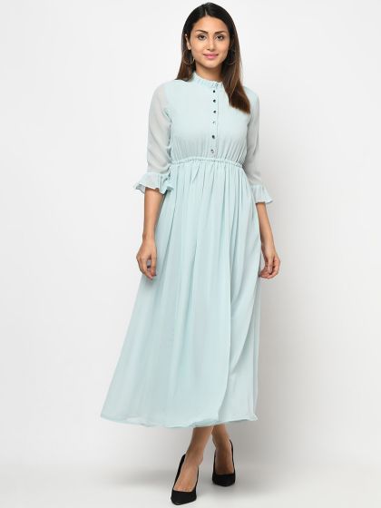 Buy STATUS MANTRA Grey Print T Shirt Dress Dresses for Women