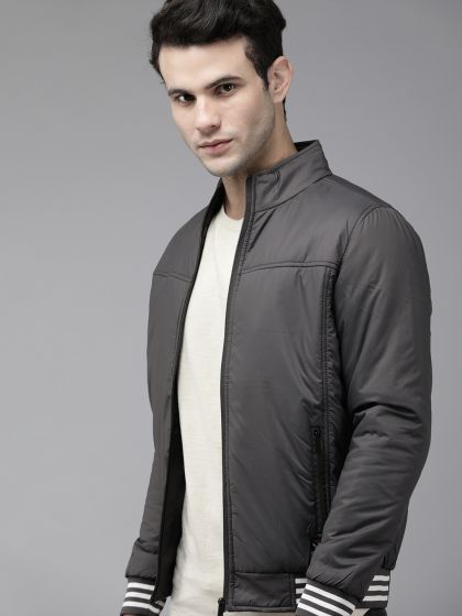 Buy LOCOMOTIVE Men Black Solid Front Zip Jacket - Jackets for Men 7203613