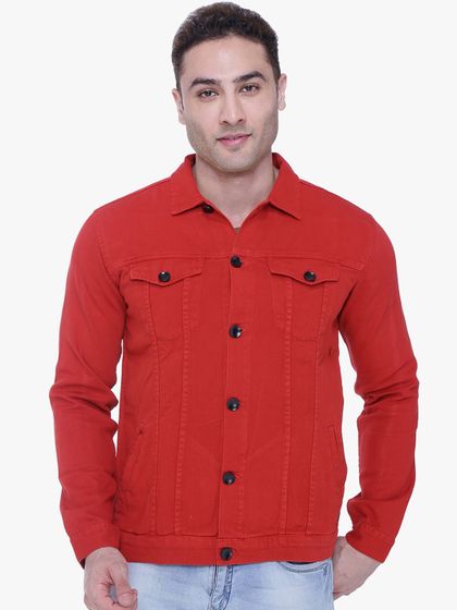 red denim jacket