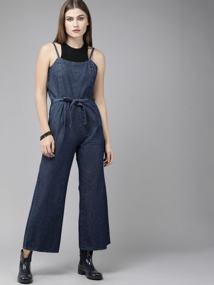 Denim jumpsuit myntra clearance