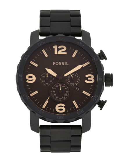 Fossil Men Grey Leather Analogue Watch 