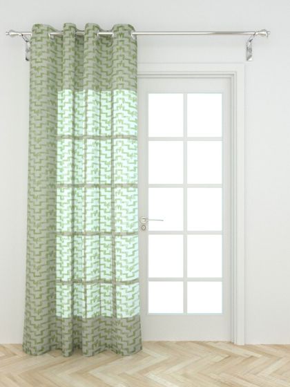 Aura Off White Brown Jacquard Geometric Pattern Room Darkening Single Door Curtain Curtains And Sheers For Uni 7767028 Myntra Geometric Pattern Room Darkening, Sheer White Curtains With Geometric Pattern