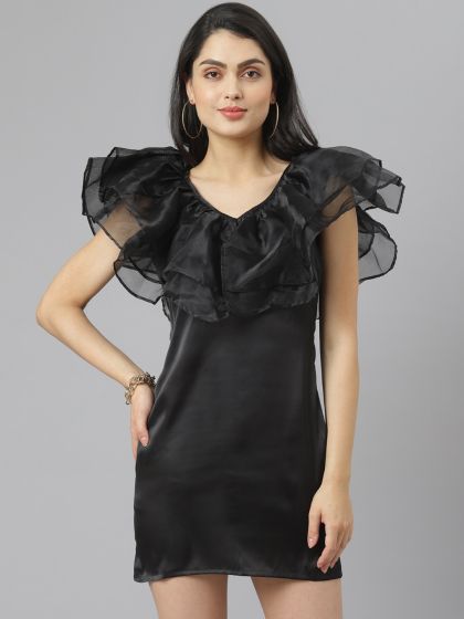 Buy FOREVER 21 Red A Line Dress With Cape Dresses for Women