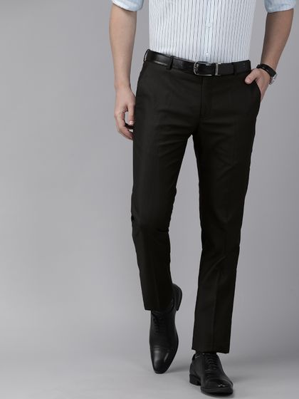 Buy Arrow Men Black Tapered Fit Solid 