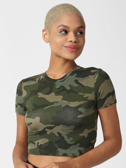 Forever 21 clearance camo crop top
