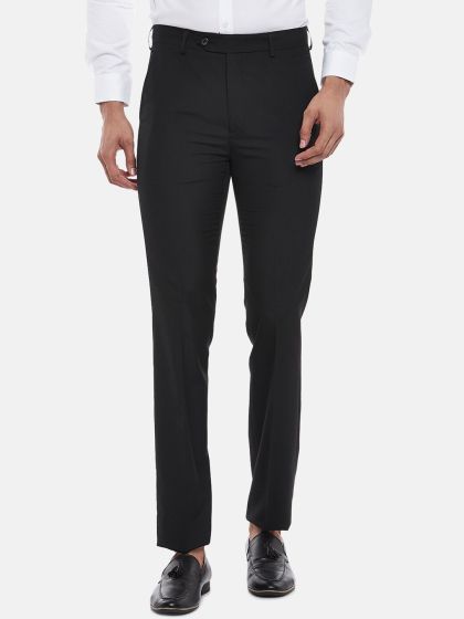 Mens black slim outlet fit smart trousers