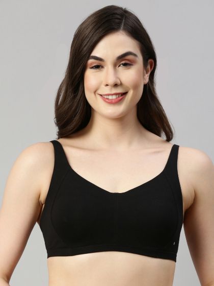 Buy Enamor Black Non Wired Non Padded High Coverage Everyday