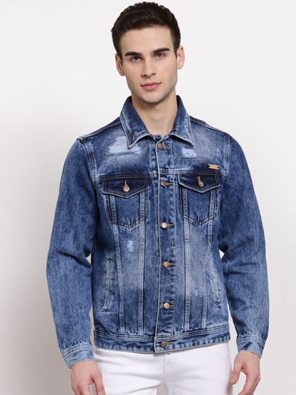 Buy Blue Saint Men Blue Solid Denim 