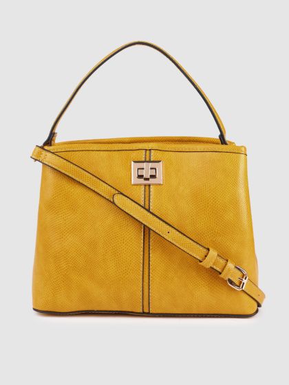 Buy Dune London Yellow Snake Skin Textured Sling Bag Handbags