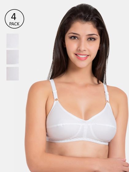 Buy Souminie Pack Of 3 Full Coverage Comfort Fit Bras SLY933 3PC WH - Bra  for Women 8640847