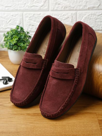 Buy Puma Men Burgundy Classic Solid Suede Sneakers Casual Shoes