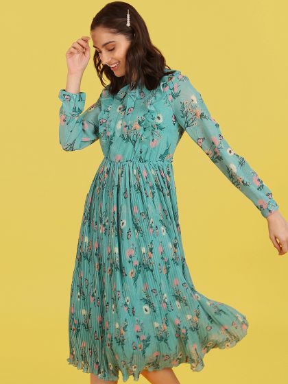 Buy Marie Claire Women Pink Solid Fit And Flare Bardot Dress