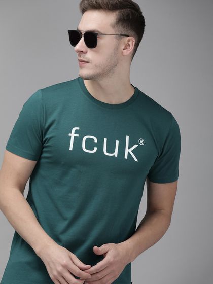 Ecko Unltd Men Peach Printed Round Neck 