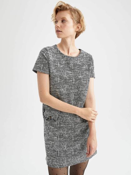 Rainbow boucle shift dress best sale