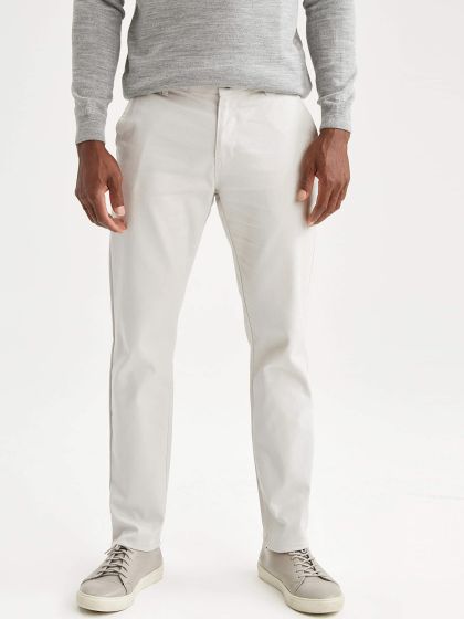 Men Grey Solid Trousers