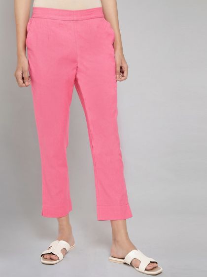 Miss Selfridge Petite cigarette trousers in pink  ASOS